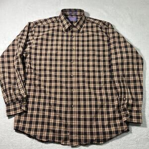 1960s USA Sir Pendleton Wool Flannel Mens Long Large Button Up Match Pocket